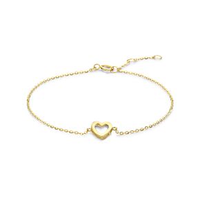 9k heart bracelet 16.5 - 17.5 - 18.5 cm
