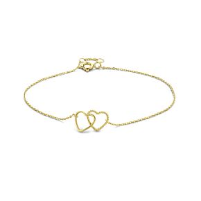 9k hearts bracelet 16.5 - 17.5 - 18.5 cm
