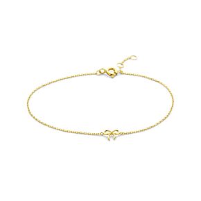9k bow bracelet 16.5 - 17.5 - 18.5 cm