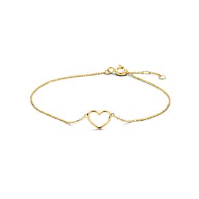 9k heart bracelet 16 - 17 - 18 cm