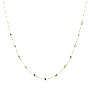 colored zirconia necklace 41 - 43 - 45 cm