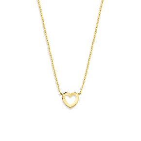 9k heart necklace 41 - 43 - 45 cm