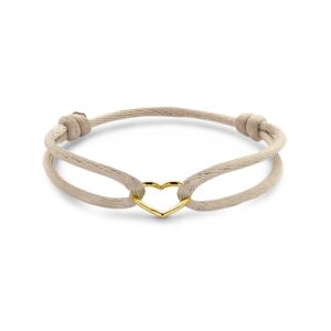 satin beige heart bracelet 13 - 26 cm