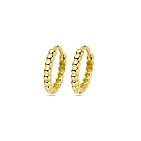 9k hoop earrings with beads 13.5 mm