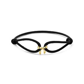 satin bracelet black bow 13 - 26 cm