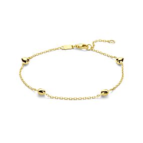 9k armband hartjes 16 - 18 cm
