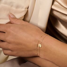 9k clover bracelet 16.5 - 17.5 - 18.5 cm