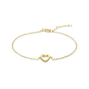 9k heart bracelet 16.5 - 17.5 - 18.5 cm