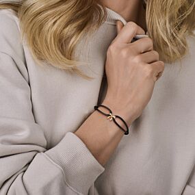 satin bracelet black bow 13 - 26 cm