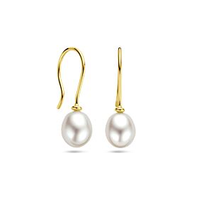 9k pearl french hook earrings 24 mm