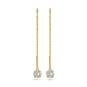 9k pull-through earrings zirconia 70 mm